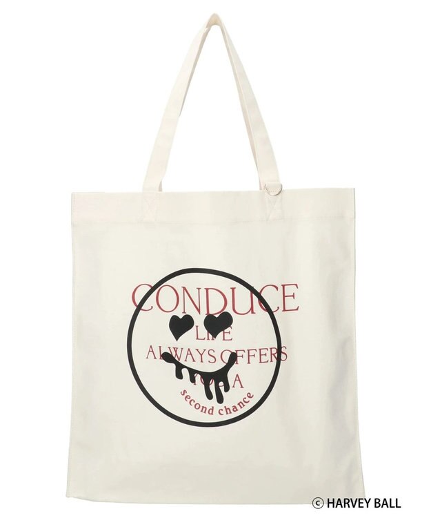 Green Parks Ｓｍｉｌｅｙ　Ｆａｃｅ／スマイルプリントＢｉｇトートバック Off White