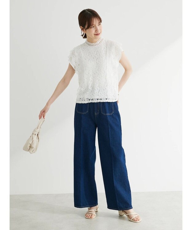 Green Parks ・ＥＬＥＮＣＡＲＥ　ＤＵＥ　デニムワイドパンツ Indigo