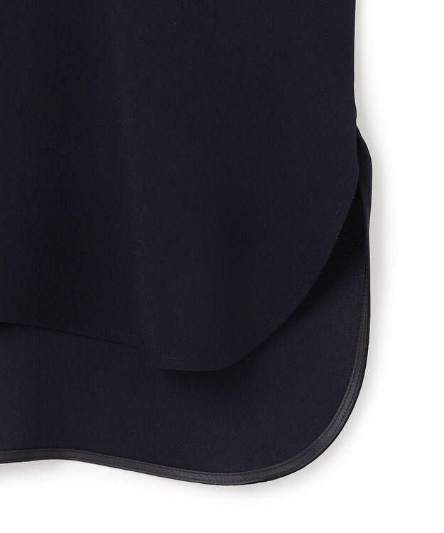 BEIGE， FLEUR / 異素材カフス スタンドカラーブラウス Navy