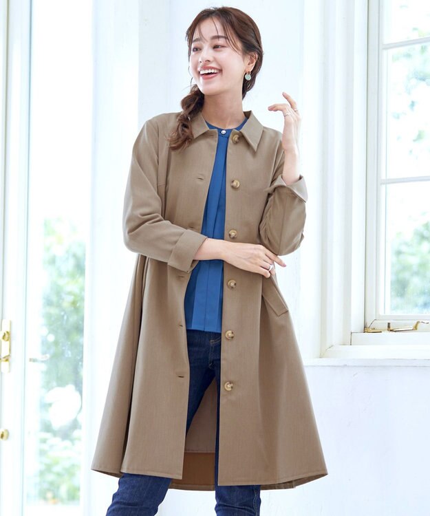 Tiaclasse 【洗える】ステンカラーコート ベージュ