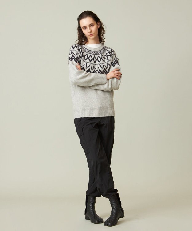 J.PRESS YORK STREET 【UNISEX】ナイロンワッシャー カーゴパンツ ブラック系