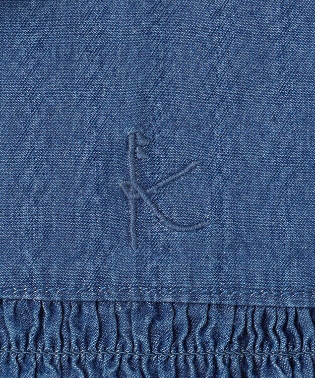 組曲 KIDS 【150-160㎝】 フラワーボタンデニムワンピース ネイビー