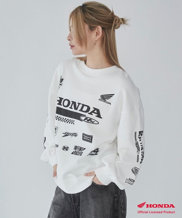 WEGO 別注Hondaプルオーバービッグスウェット ホワイト