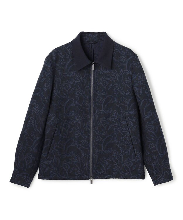JOSEPH HOMME 【新柄】エスニカルスラブジャガード　ジップアップブルゾン ネイビー系