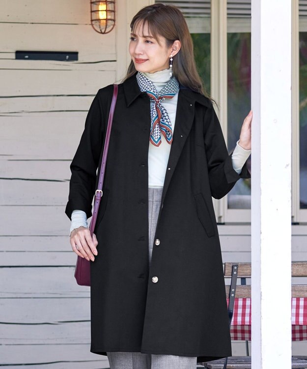 Tiaclasse 【洗える】ステンカラーコート ブラック