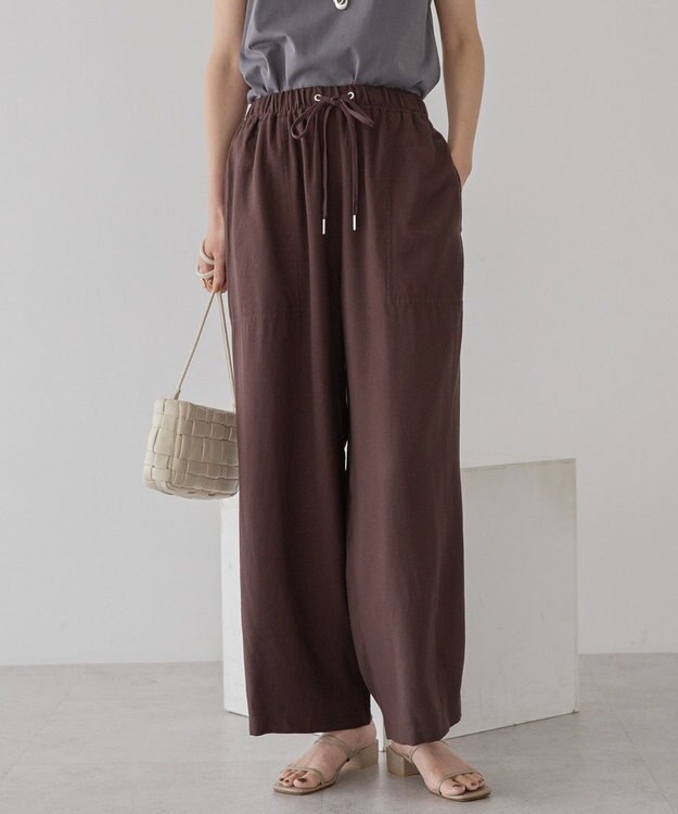 AMERICAN HOLIC 接触冷感ベイカーリラックスパンツ Brown