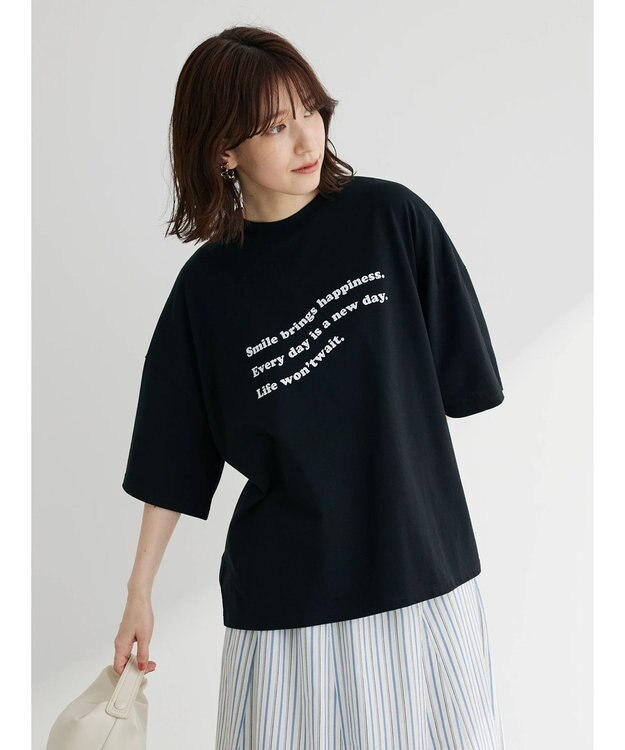 Green Parks ・Ｐｅｔｉｔ　Ｆｌｅｕｒ　ウェーブロゴｐｔＴシャツ Black