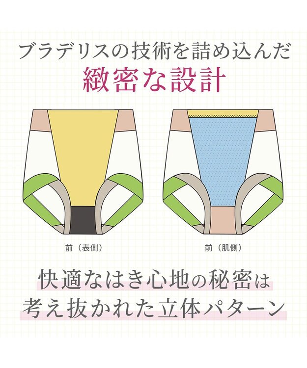 BRADELIS New York 【BRADELIS NewYork peace】綿混楽々dailyソフトショーツ25 補正下着 深め ヒップアップ お腹スッキリ パールグレージュ
