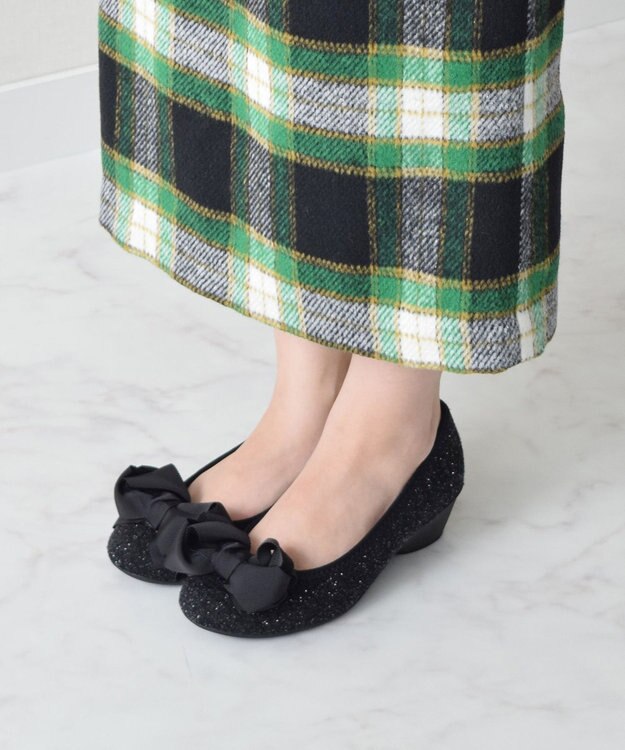 Bridget Birkin ＜3E＞【Bridget Birkin Walk】リボンウォーキングパンプス ブラック雑材