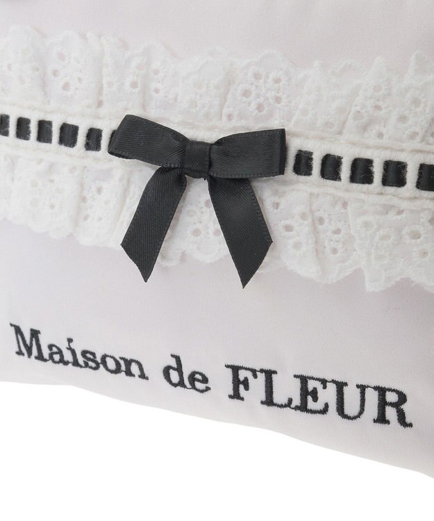 Maison de FLEUR コットンフリルポーチ Pink