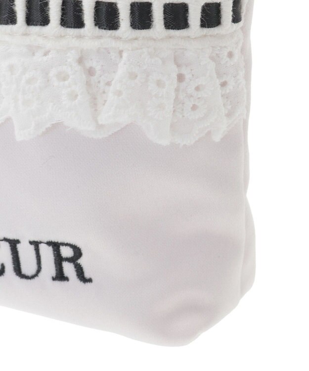 Maison de FLEUR コットンフリルポーチ Pink