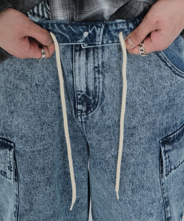 WEGO 2WAYマルチデニムカーゴパンツ デニム淡加工色