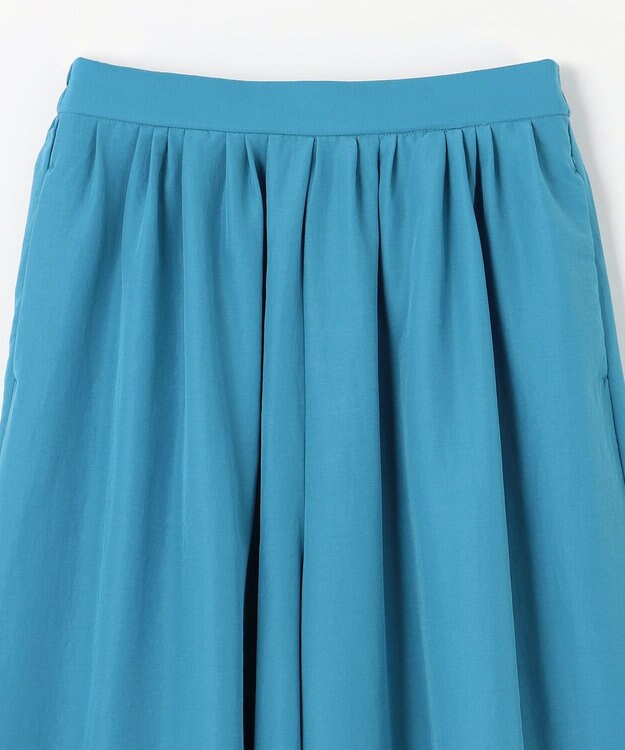 ANY L 【洗濯機可/ウエストゴム/UVケア】スパンボイル撥水スカートパンツ ブルー