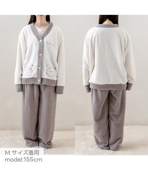 Mother garden しろたん モコモコ ルームウェア 　S　M ホワイト×グレー