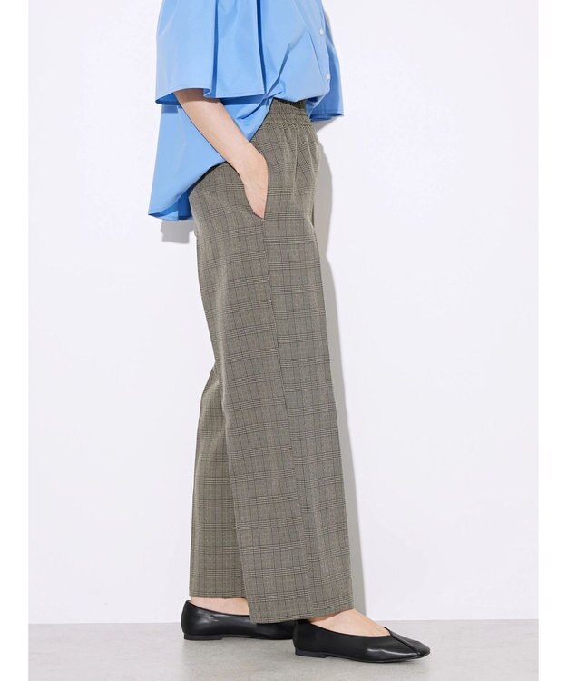 AMERICAN HOLIC ウエストイージーストレートパンツ Check Black