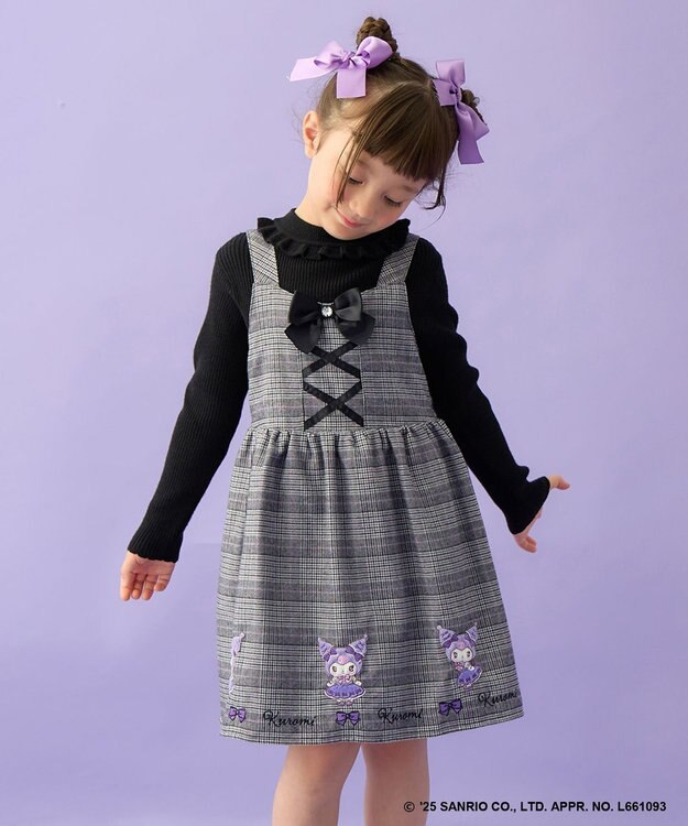 ANY KIDS 【マイメロディ＆クロミ×ANY KIDS】チェック ジャンパースカート グレーチェック×クロミ