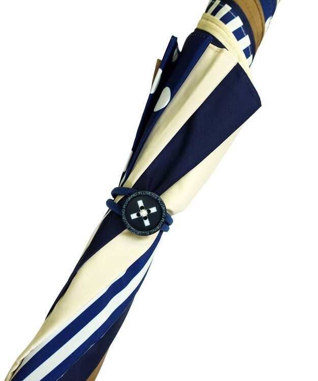 +RING レディース向け プラスリング 長傘 60cm NVY/BGE T1354 紺
