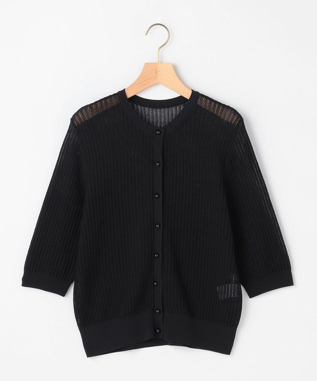 組曲 L 【先行予約・前後着用可】レーシーニット カーディガン ブラック系