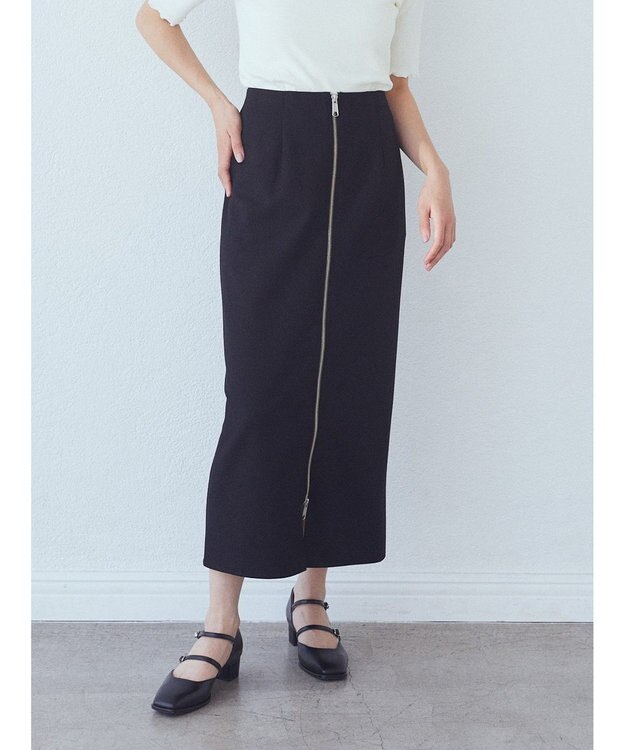 earth music&ecology Ｚｉｐスカート Black
