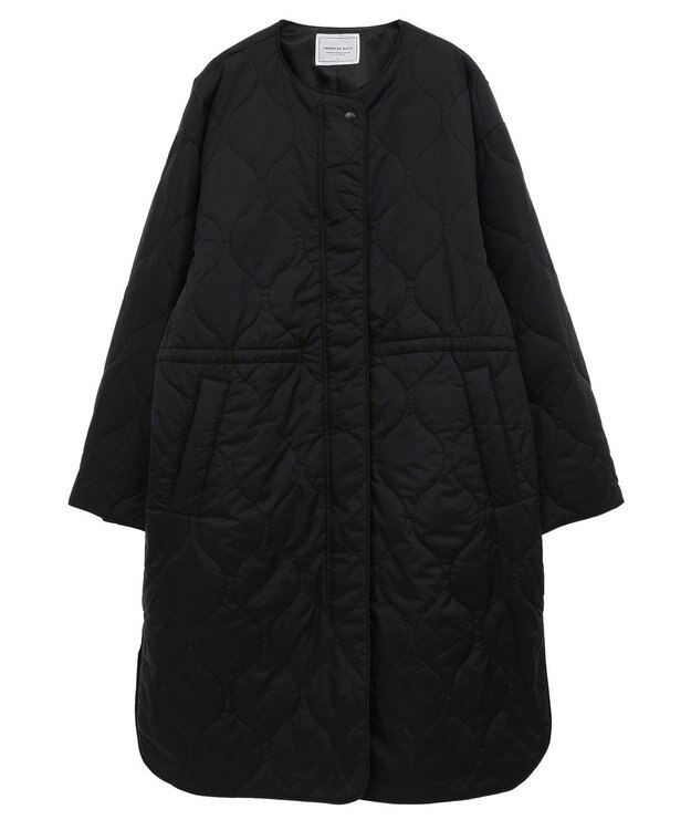 AMERICAN HOLIC 軽ポカノーカラーキルティングロングコート Black