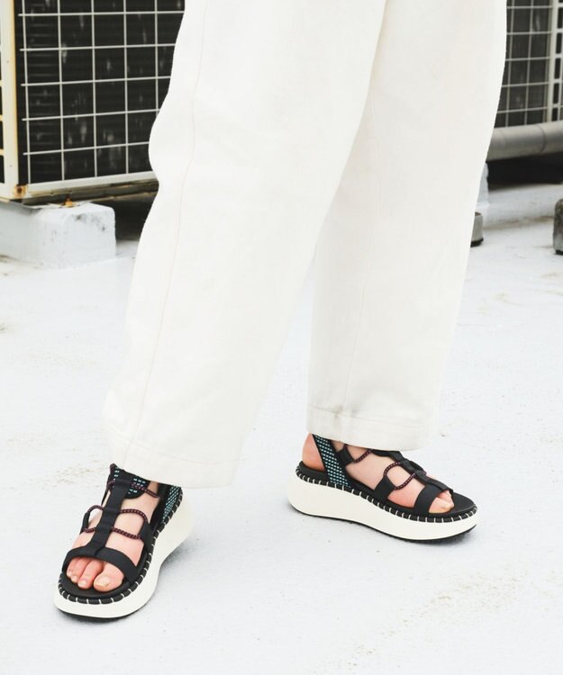 STEVE MADDEN DEELITE アンクルストラップスポーツサンダル ブラックブルー