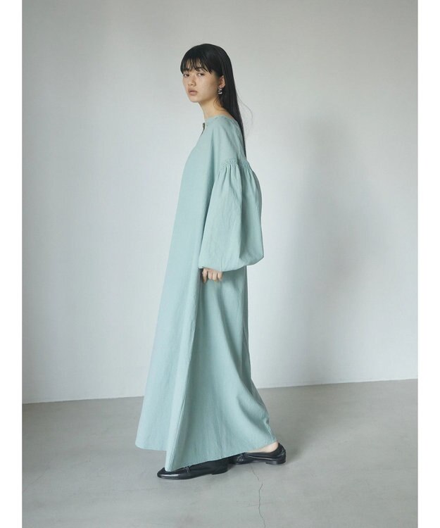 Green Parks ａ．袖ギャザーボリュームワンピース Sax