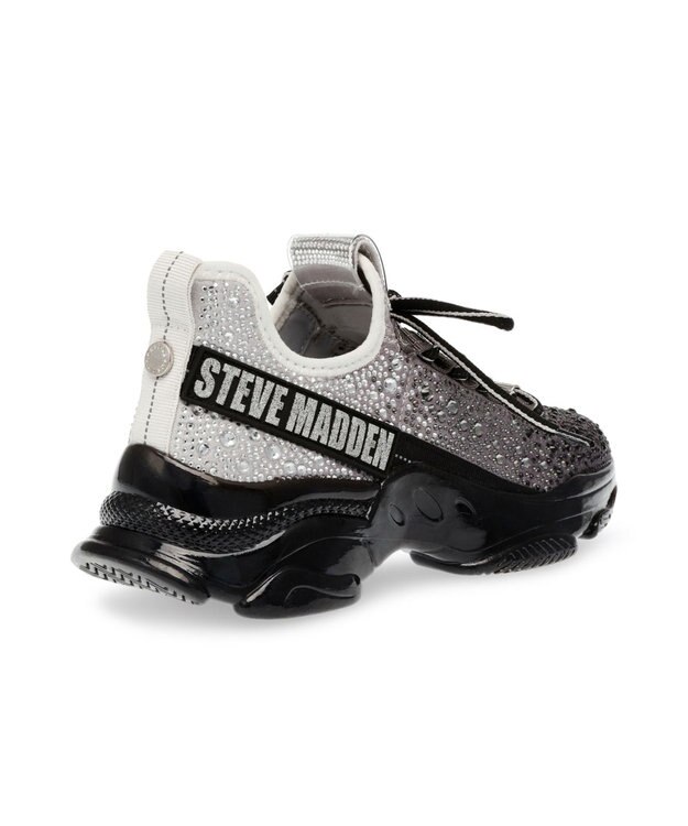 STEVE MADDEN MISTICA ビジューアクセントボリュームスニーカー ブラックシルバー