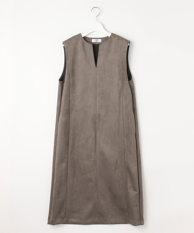 J.PRESS LADIES 【洗える】ダンボールスエード ジャンパースカート グレー系