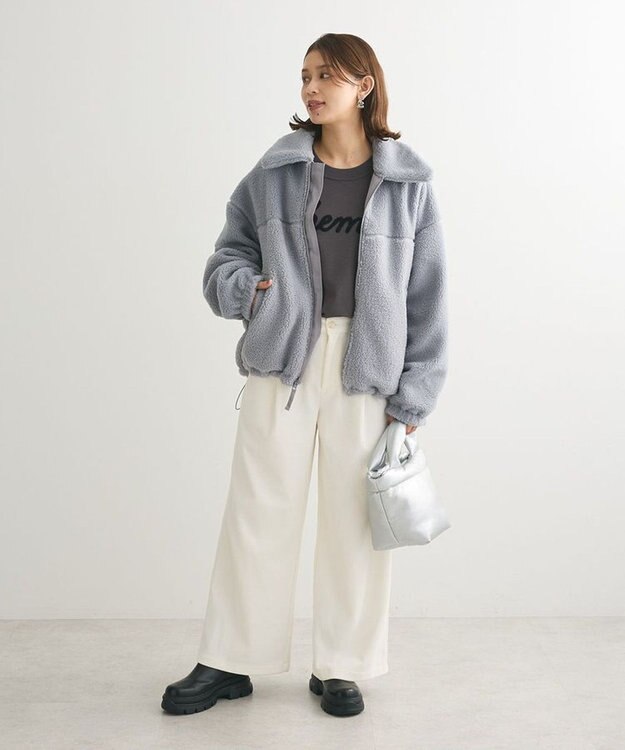 Green Parks 洗える　さがら刺しゅうロゴニットプル Gray