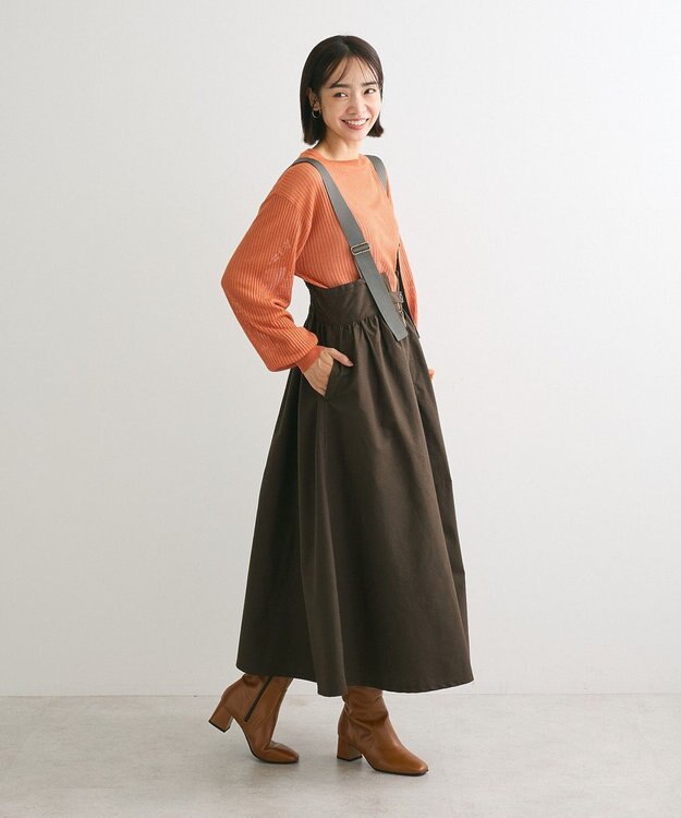 Green Parks ラメシアーリブニットプルオーバー Orange