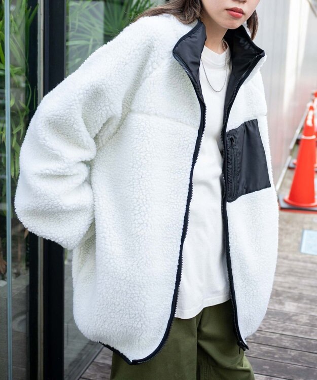 WEGO リバーシブルボアブルゾン ホワイト