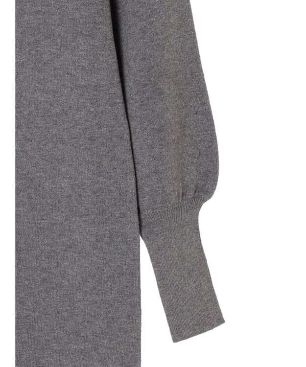 earth music&ecology 袖シアーフリルニットワンピース Gray