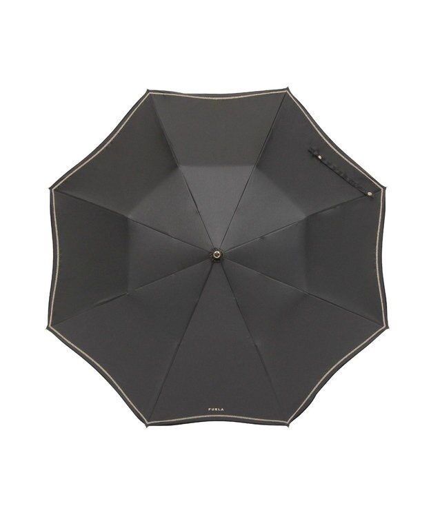 MOONBAT 【 遮光率100％/遮熱/UV】FURLA(フルラ) 晴雨兼用日傘 ジッパー刺繍 折りたたみ傘 楽折 ブラック