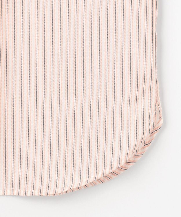 J.PRESS LADIES S 【洗える・接触冷感】ドビー強撚ストライプ シャツ ブラウス オフ×ピンク×ネイビー系