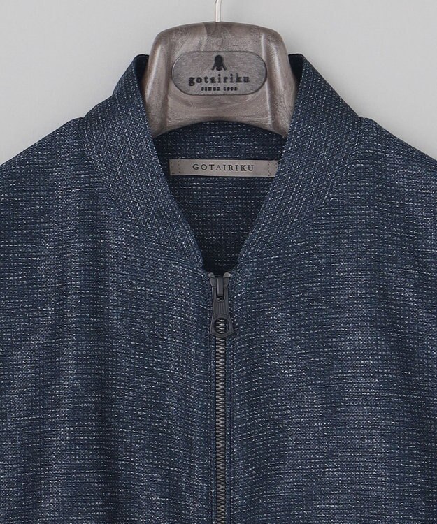 GOTAIRIKU 新素材【洗える/シワになりにくい/ストレッチ】カラミプリント MA-１ブルゾン ネイビー系8