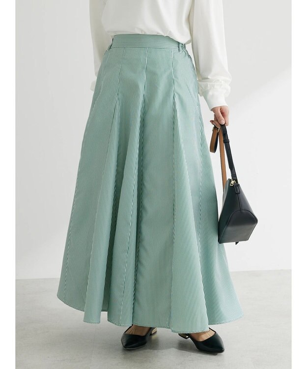 Green Parks ・ＳＵＧＡＲ　ＳＰＯＯＮ　ストライプフレアスカート Green