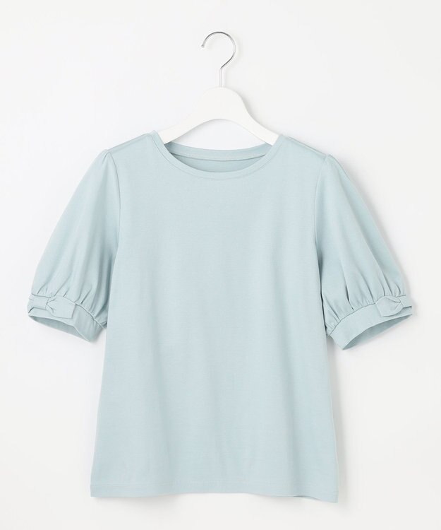 Feroux パフスリーブリボン Tシャツ スカイブルー系