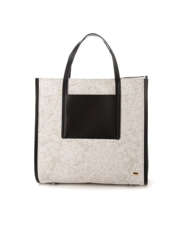 LA BAGAGERIE 【STOF】フラワープリントスクエアトート ホワイト