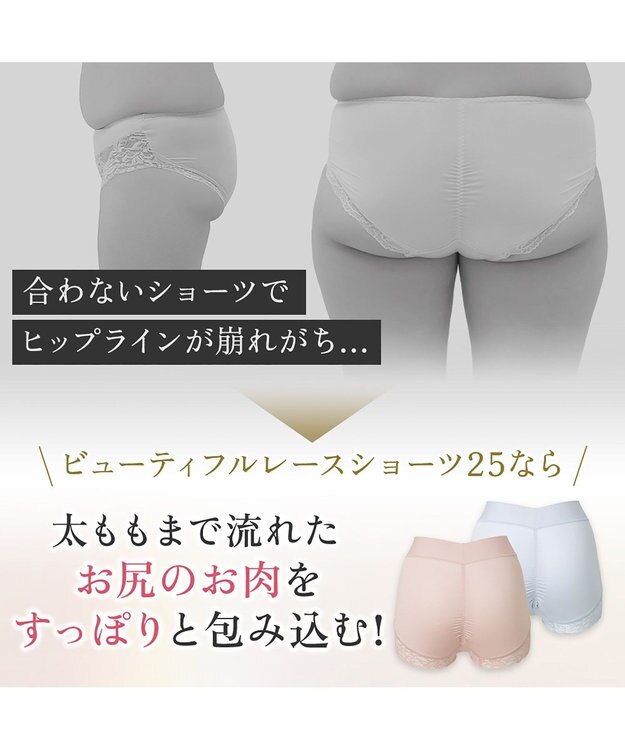 BRADELIS New York 【BRADELIS NewYork peace】ビューティフルヒップショーツ25 ブラデリス 選べるデザイン 補整下着 補正 深め ショーツ ローズベージュ
