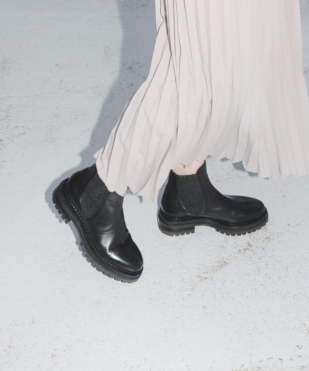 BONTRE 【LucaGrossi/ルカグロッシ】サイドゴアタンクソールブーツ ブラック