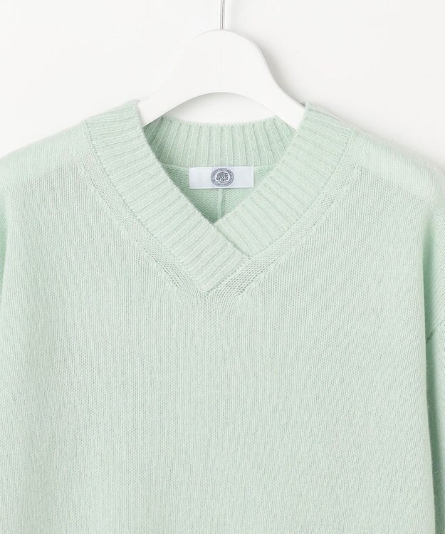 J.PRESS LADIES S YAK BLEND Vネック ニット ライトミント系