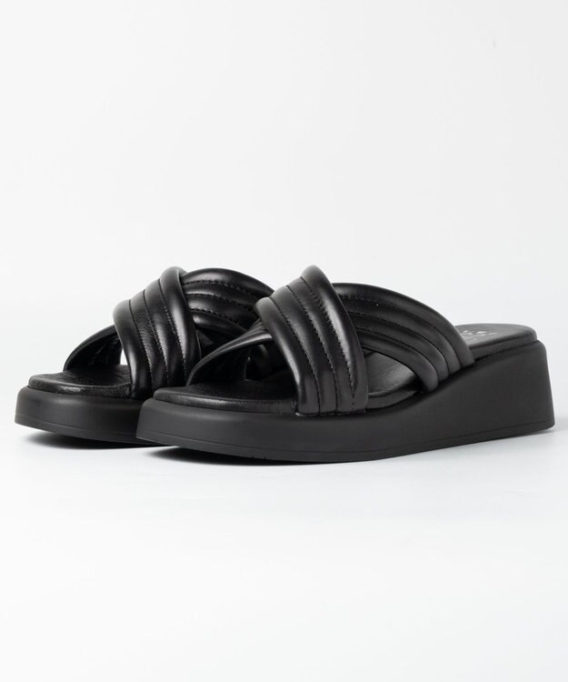 BONTRE 【BONTRE/ボントレ】パフィーステッチクロスサンダル/40351-US ブラック