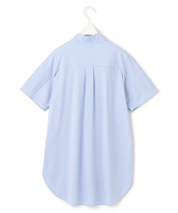 ICB 【WEB限定】ブラウスライクスムース スタンドカラーカットソー スカイブルー系