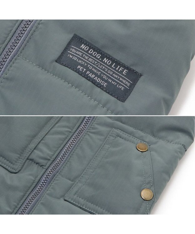 PET PARADISE ペットパラダイス 遠赤外線 綿入りコート  《ブルーグレー 》　中型犬 大型犬 灰