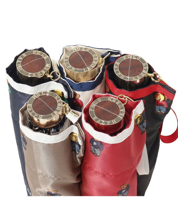 MOONBAT POLO RALPH LAUREN 折りたたみ傘 FLAG BEAR ツイル ベージュ