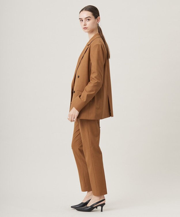 ICB 【接触冷感・UVケア・撥水・洗える】LooseWeave ダブルブレストジャケット ブラウン系