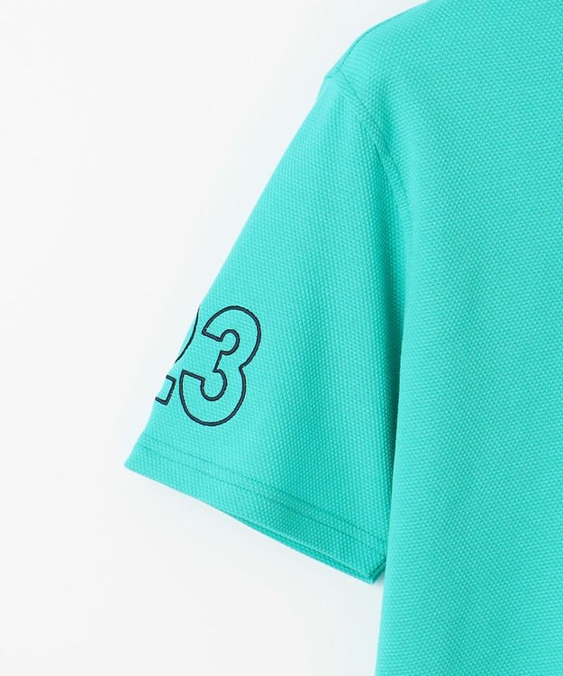 23区GOLF 【MEN】ナンバリングカノコ半袖ポロシャツ ターコイズブルー系