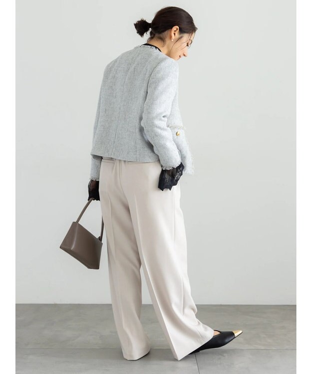 Te chichi 【セレモニーアイテム】2タックワイドパンツ（セットアップ可） ベージュ