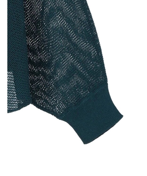 AMERICAN HOLIC ニュアンスメッシュニットカーディガン Charcoal Gray