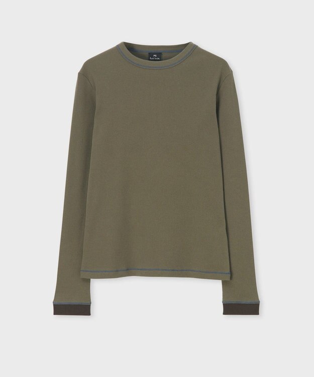 Paul Smith 【洗える】カラーステッチ リブ カットソー オリーブ